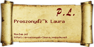 Proszonyák Laura névjegykártya